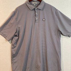 Peter Millar Polo Shirt Adult Extra Large Blue White Outdoors Summer Comfort Men